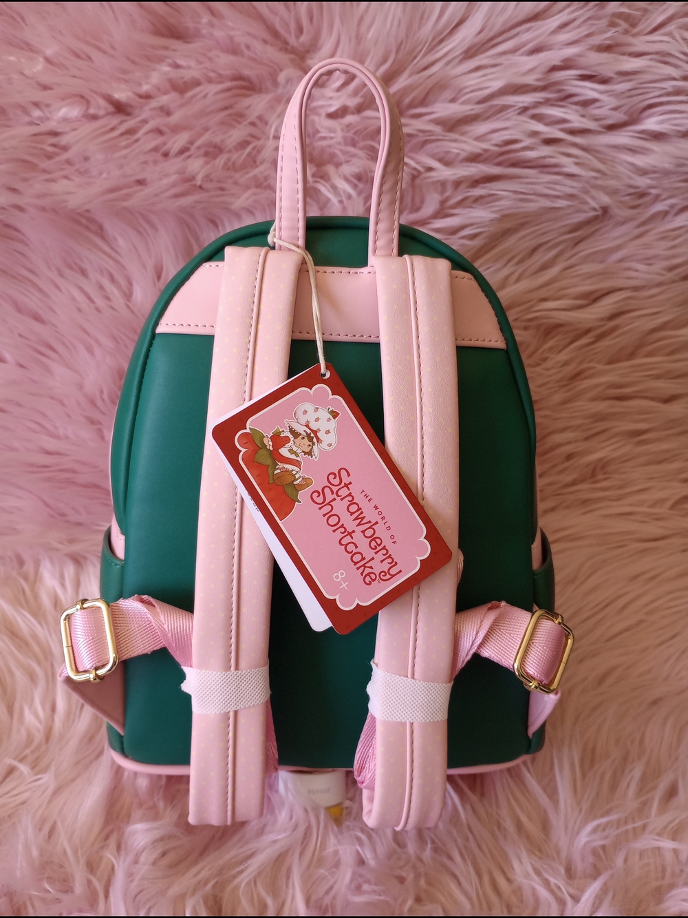 Loungefly Strawberry Shortcake Custard & Strawberry Embroidered Mini Backpack - Picture 6 of 8